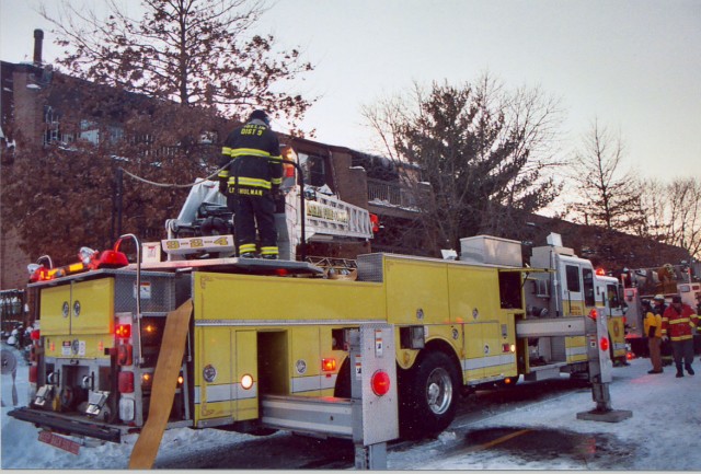 Apartment fire on Cheryl Drive, December 2005.